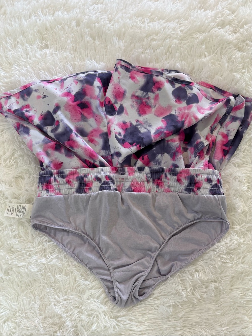 Athletic Works Pink & Gray Floral Split-Hem Running Shorts - Picture 3 of 5